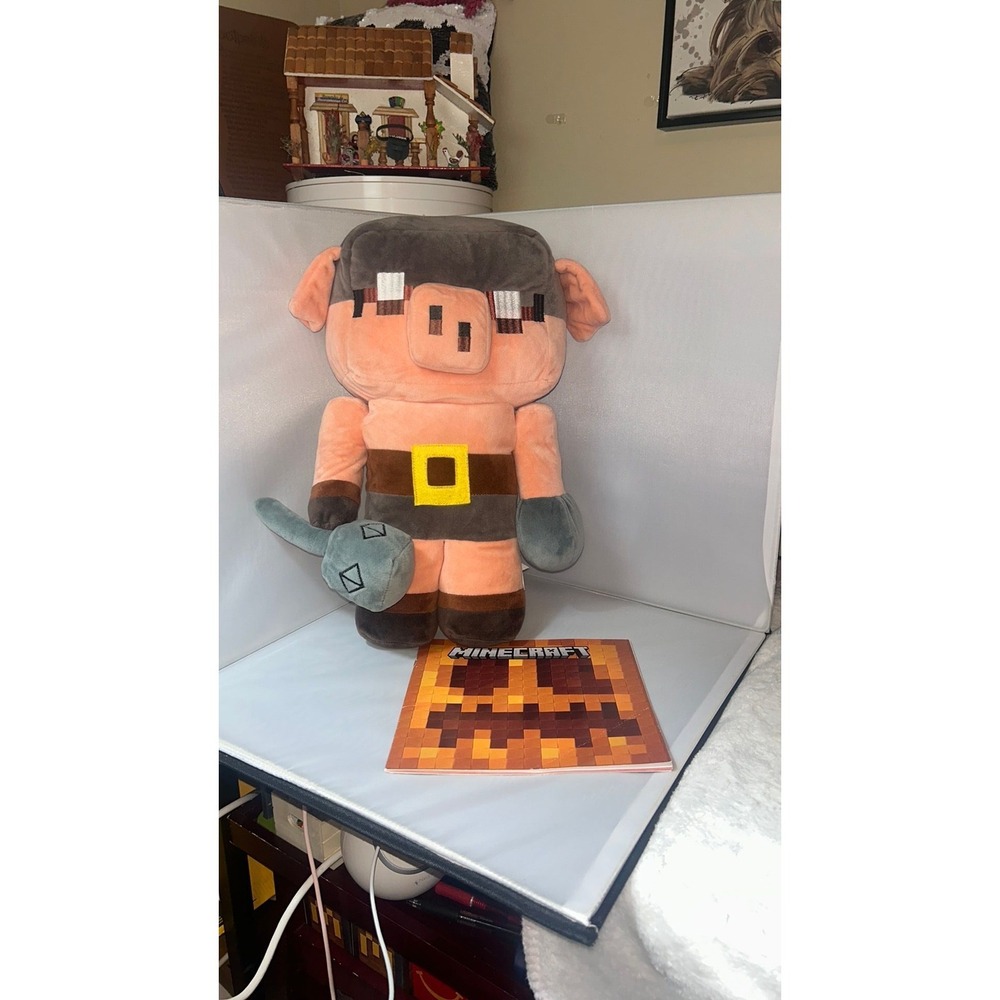 Minecraft Pigman Plush 12 inch and Journey of the Snow Golem Book Lot
